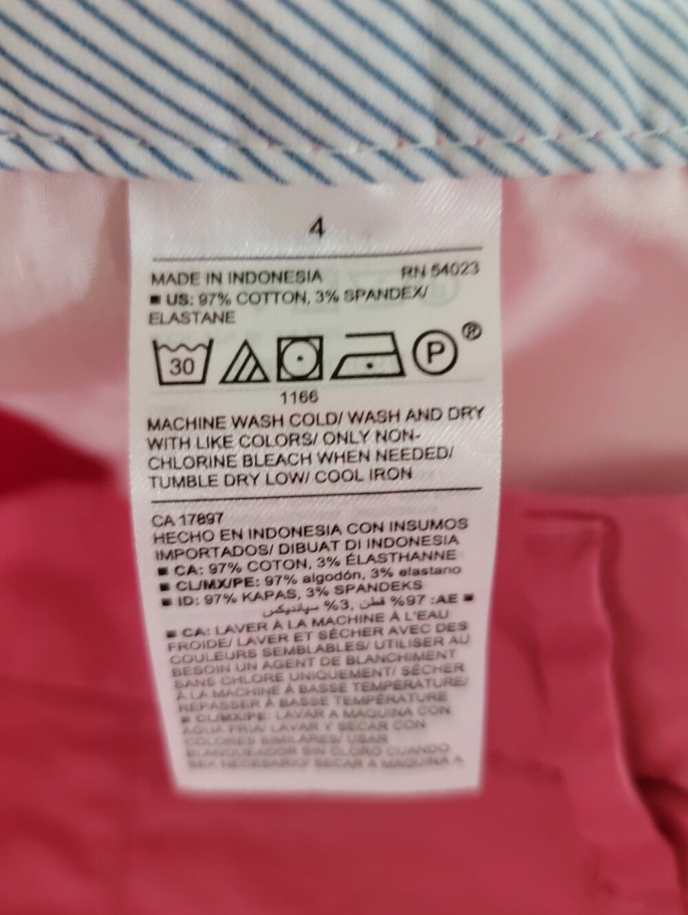 Old Navy Coral Pink Chino Bermuda Shorts Size 4 - Picture 3 of 4